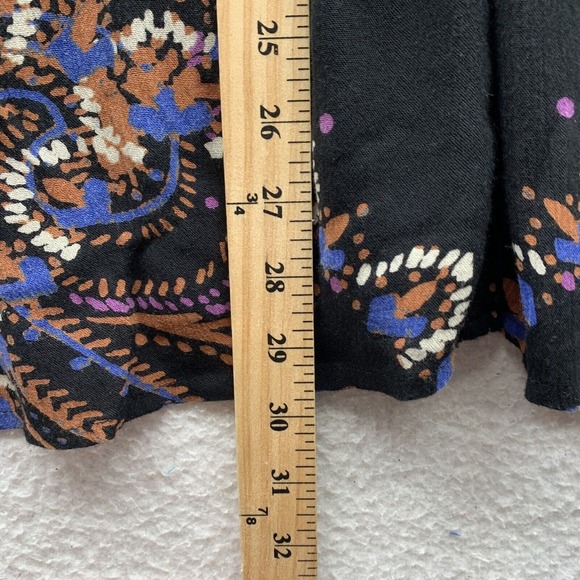 Free People Mini Dress Womens XS Flowy Loose Fit Boho Floral Hippie Pockets - Picture 8 of 13